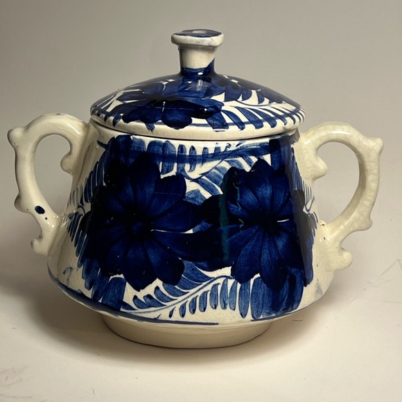 Mexican Talavera Pottery Creamer Pitcher Blue & White - Picture 8 of 16